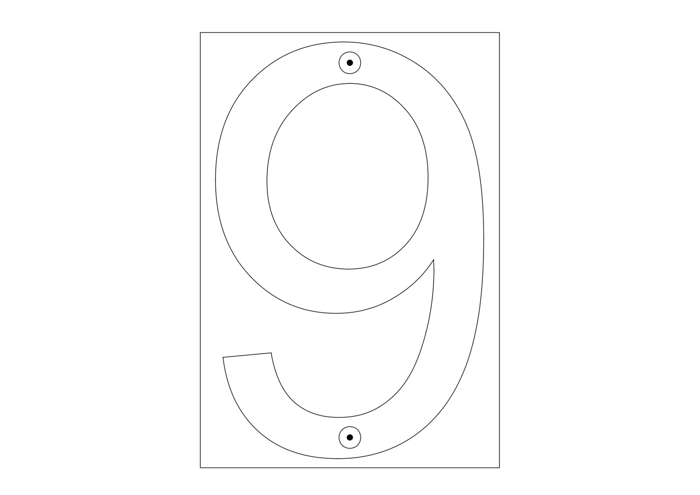 6 Inch 2D Stainless Steel House Number Six/Nine