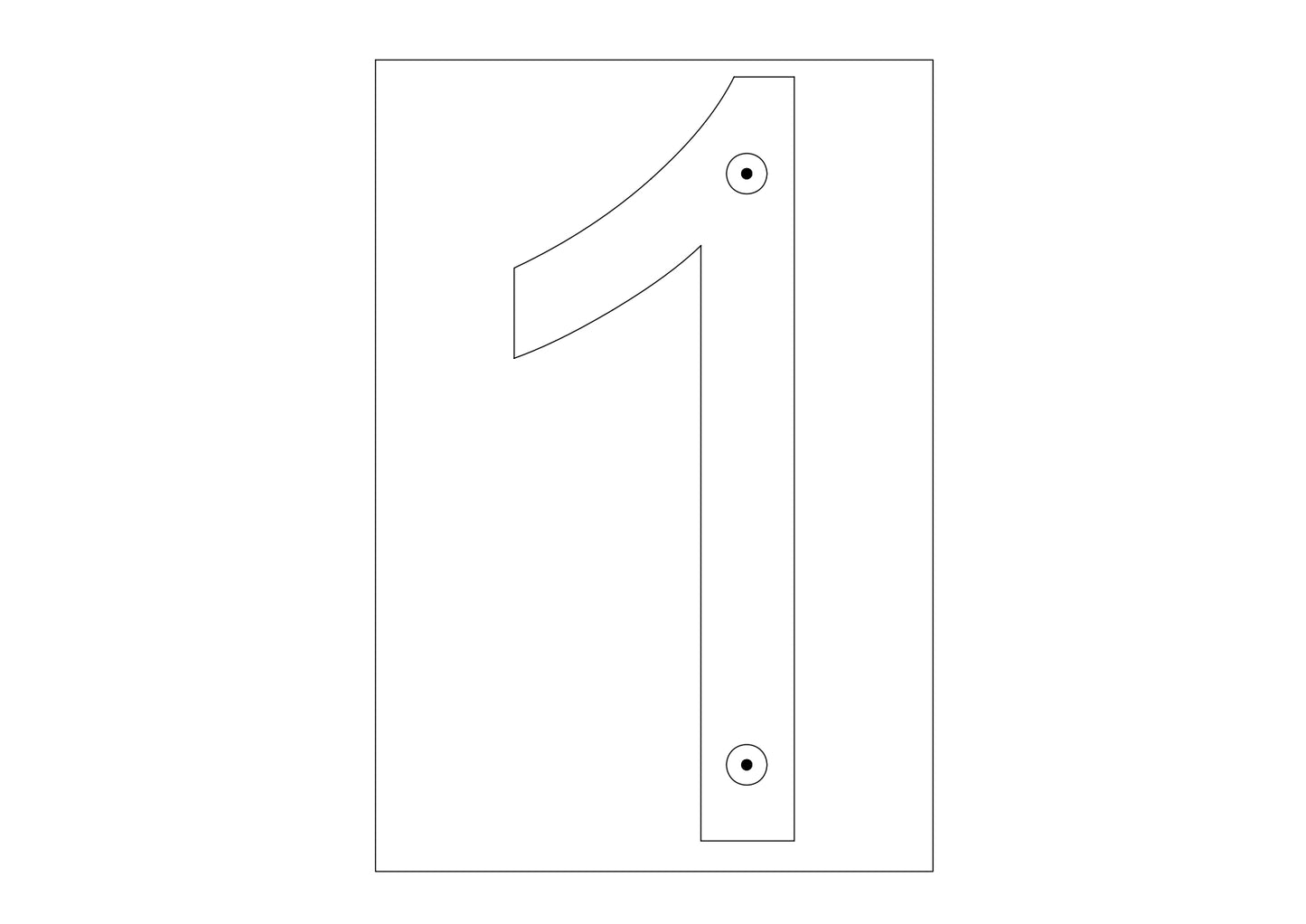 6 Inch 2D Stainless Steel House Number One