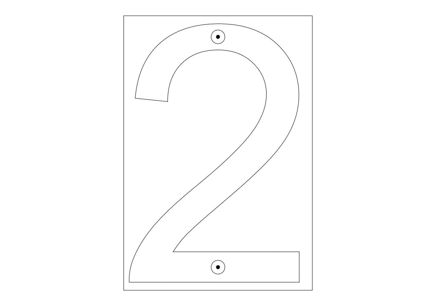 6 Inch 2D Stainless Steel House Number Two