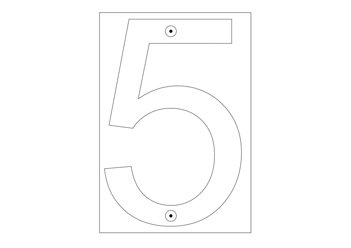 6 Inch 2D Stainless Steel House Number – Bold Relief, 0–9