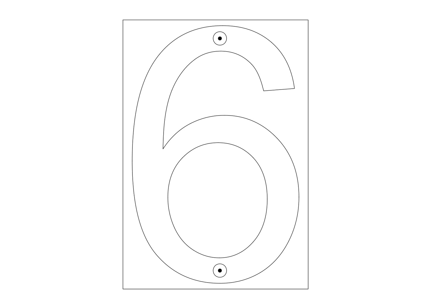 6 Inch 2D Stainless Steel House Number Six/Nine