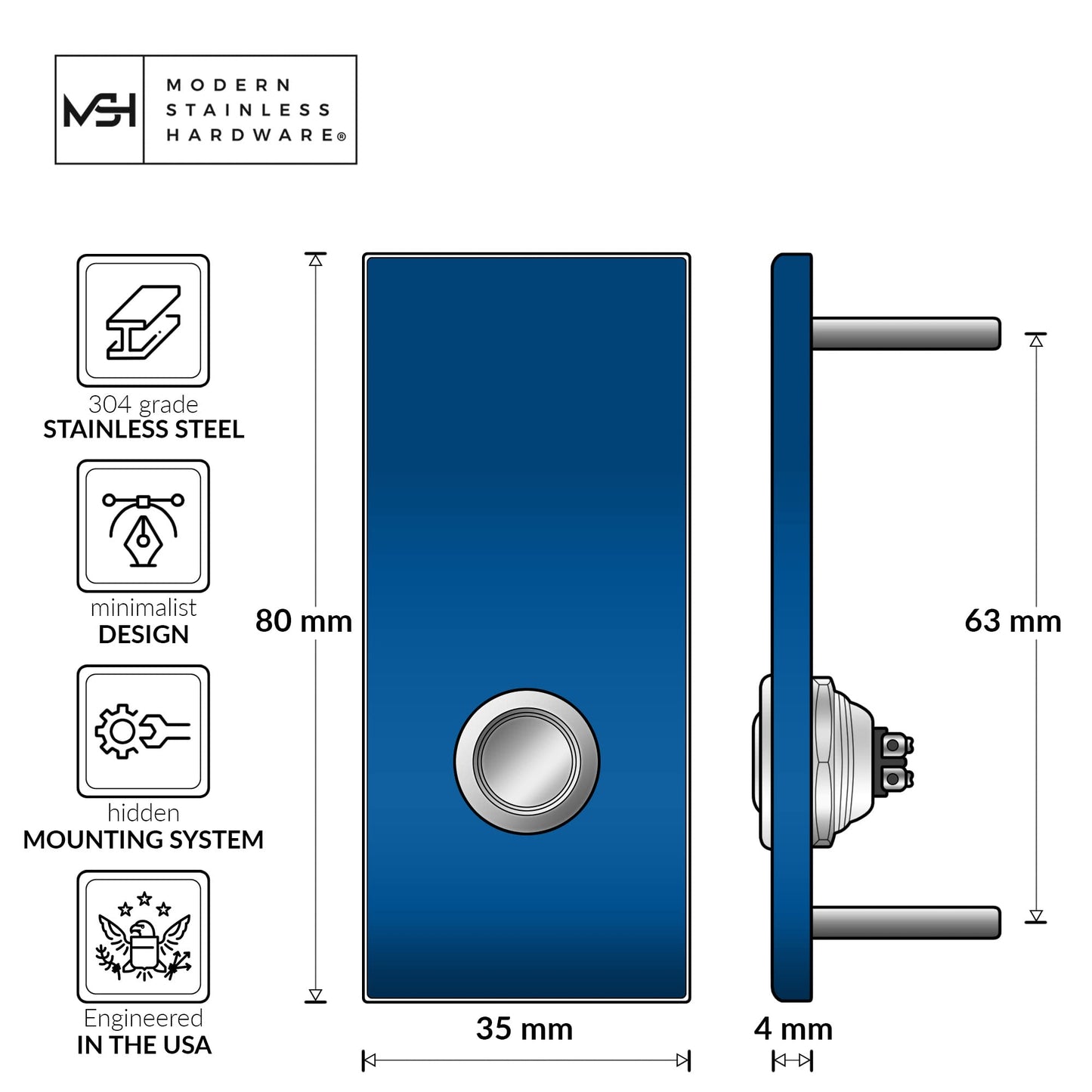 R7 Blue Doorbell Button