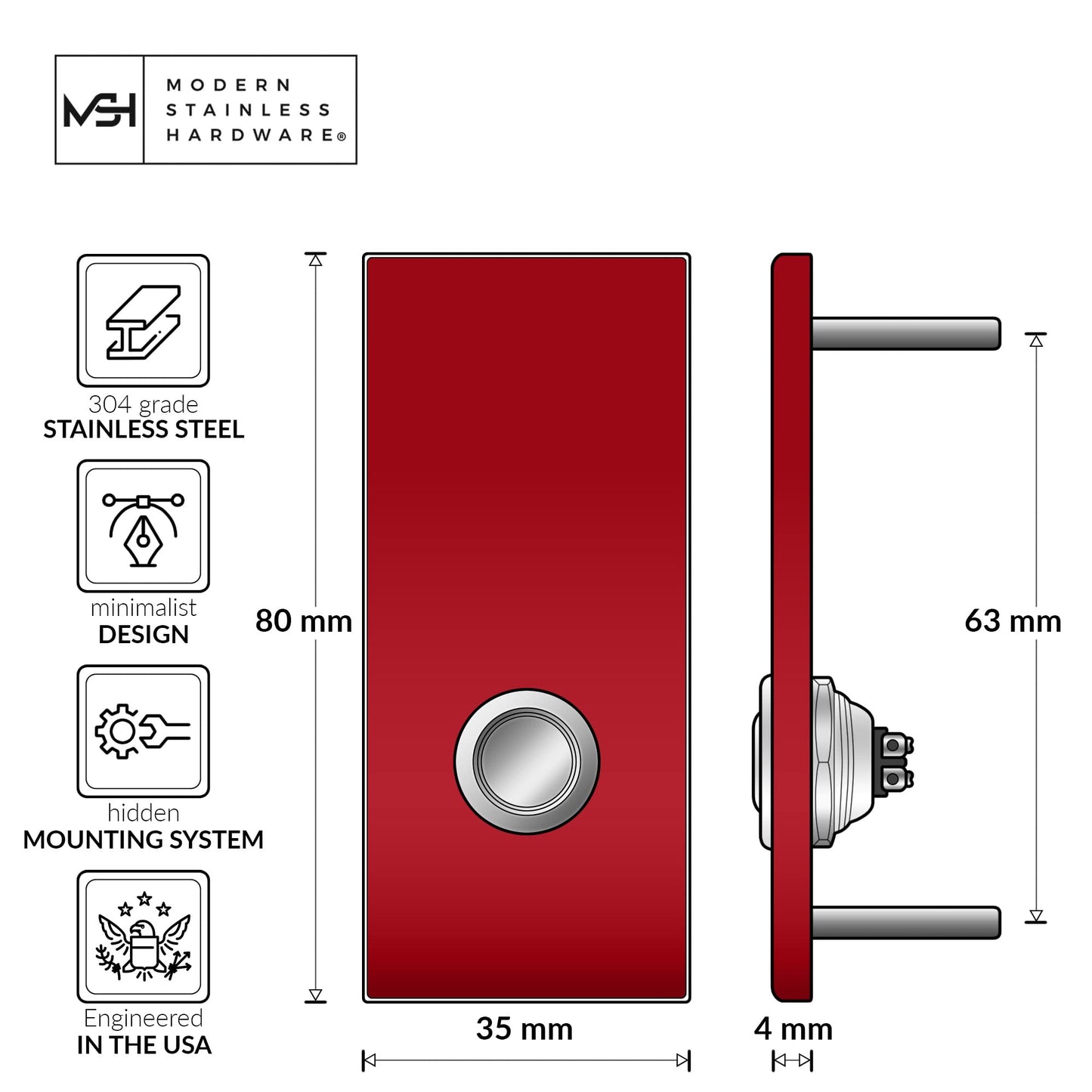 R7 Red Doorbell Button