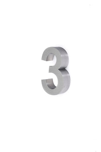 6 Inch 3D Stainless Steel House Number Three