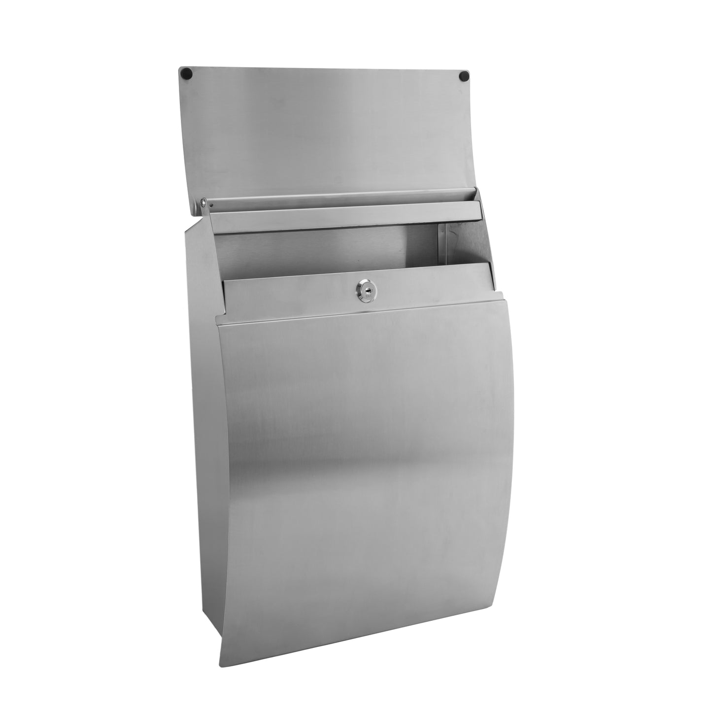 Modern Stainless Hardware | locking mailbox for packages, stainless steel mailbox wall mount, secure parcel mailbox, modern stainless mailbox